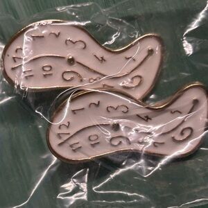 Melted Clock Earrings Dali